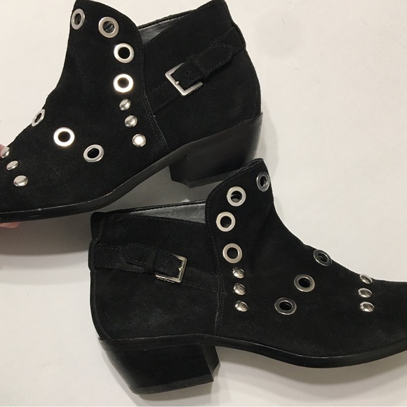Sam Edelman Black Suede Studded Boots - Picture 6 of 15